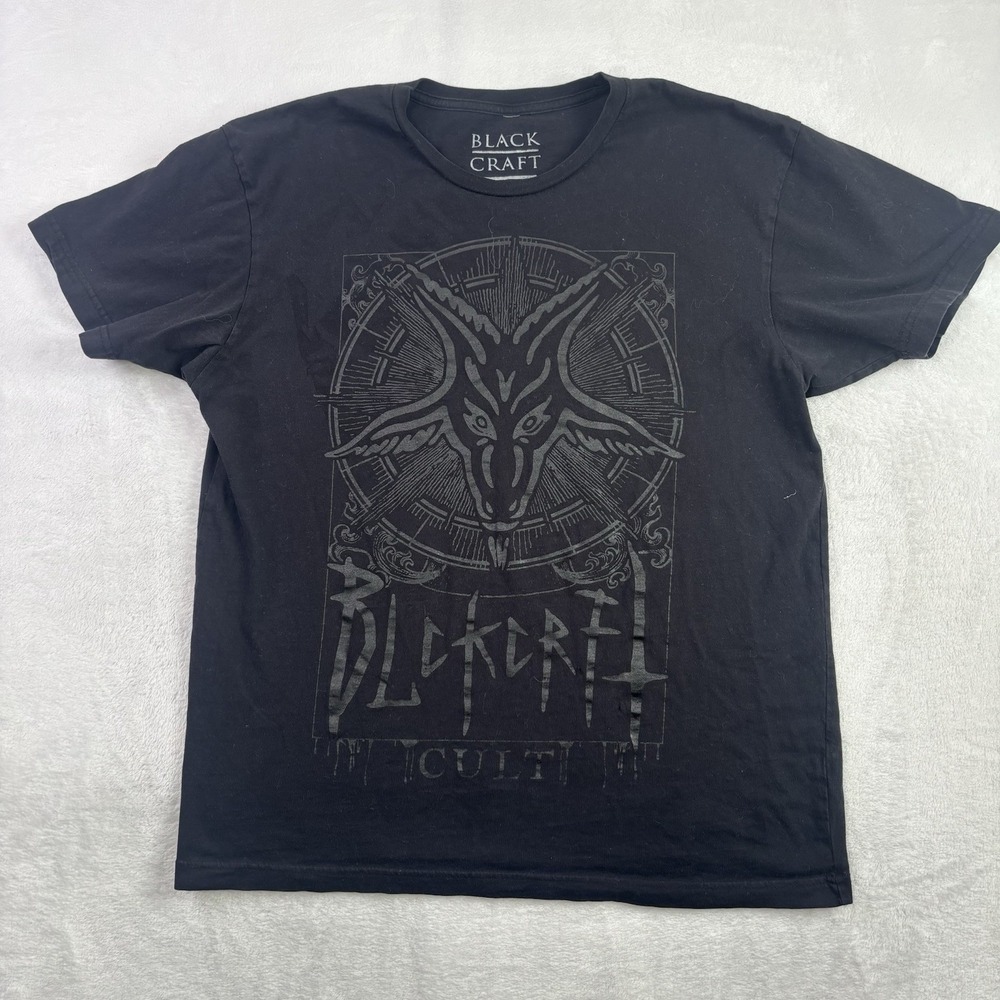 Black Craft Cult Black Short Sleeve Graphic Shirt Gothic Emo Punk Men's Large